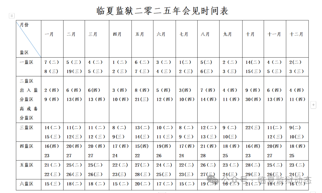 图片[4]-甘肃省临夏监狱2025年会见时间安排-家书速递|在线寄信|网上寄信|寄信软件|监狱寄信|看守所寄信