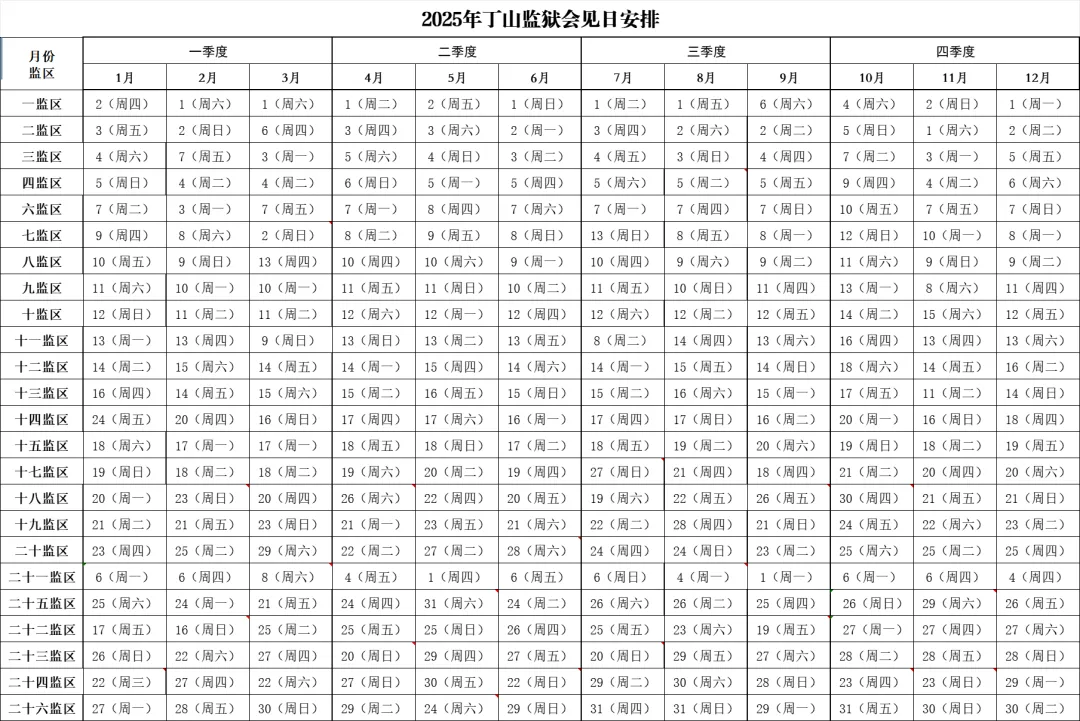 2025年丁山监狱会见日期-家书速递|在线寄信|网上寄信|寄信软件|监狱寄信|看守所寄信