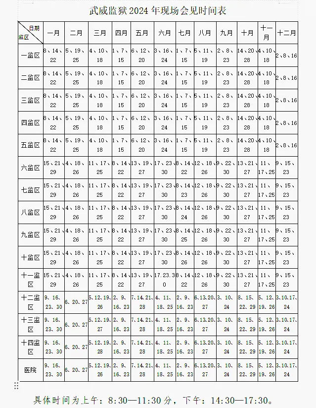 图片[2]-2024年甘肃省武威监狱会见日安排，监狱寄信地址，监狱联系电话，家属们赶紧收藏！-家书速递|在线寄信|网上寄信|寄信软件|监狱寄信|看守所寄信