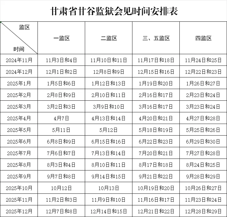 甘谷监狱2025年度服刑人员亲属亲情会见事项告知书，甘谷监狱会见日期公示-家书速递|在线寄信|网上寄信|寄信软件|监狱寄信|看守所寄信