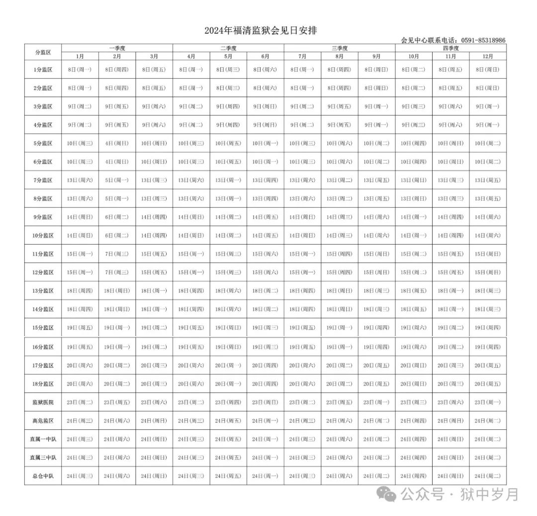 图片[2]-福清监狱2024年会见日安排，福清监狱会见,监狱寄信地址，监狱联系电话，家属们赶紧收藏！-家书速递|在线寄信|网上寄信|寄信软件|监狱寄信|看守所寄信