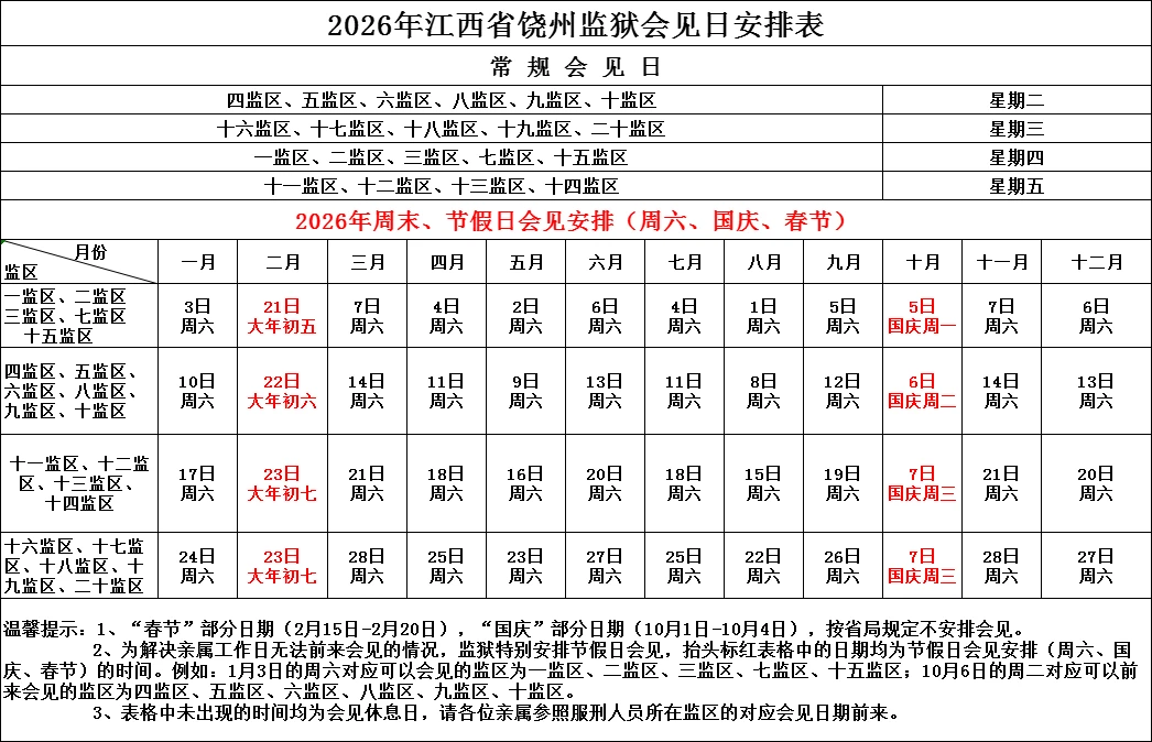 图片[8]-【监狱会见】江西省饶州监狱2026年现场会见安排|电话/地址/视频会见/汇款/亲情电话-家书速递|在线寄信|网上寄信|寄信软件|监狱寄信|看守所寄信