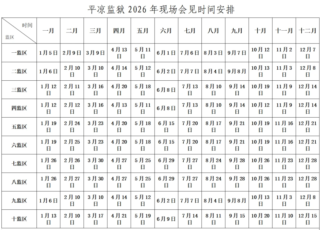 图片[4]-【监狱会见】甘肃省平凉监狱关于2026年罪犯现场会见有关事项的通知|电话/地址/视频会见/汇款/亲情电话-家书速递|在线寄信|网上寄信|寄信软件|监狱寄信|看守所寄信