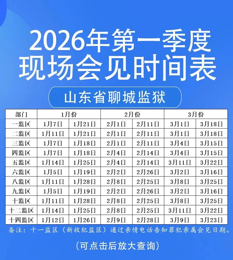 图片[3]-【监狱会见】山东省聊城监狱2026年1月2月3月现场会见安排|电话/地址/视频会见/汇款/亲情电话-家书速递|在线寄信|网上寄信|寄信软件|监狱寄信|看守所寄信