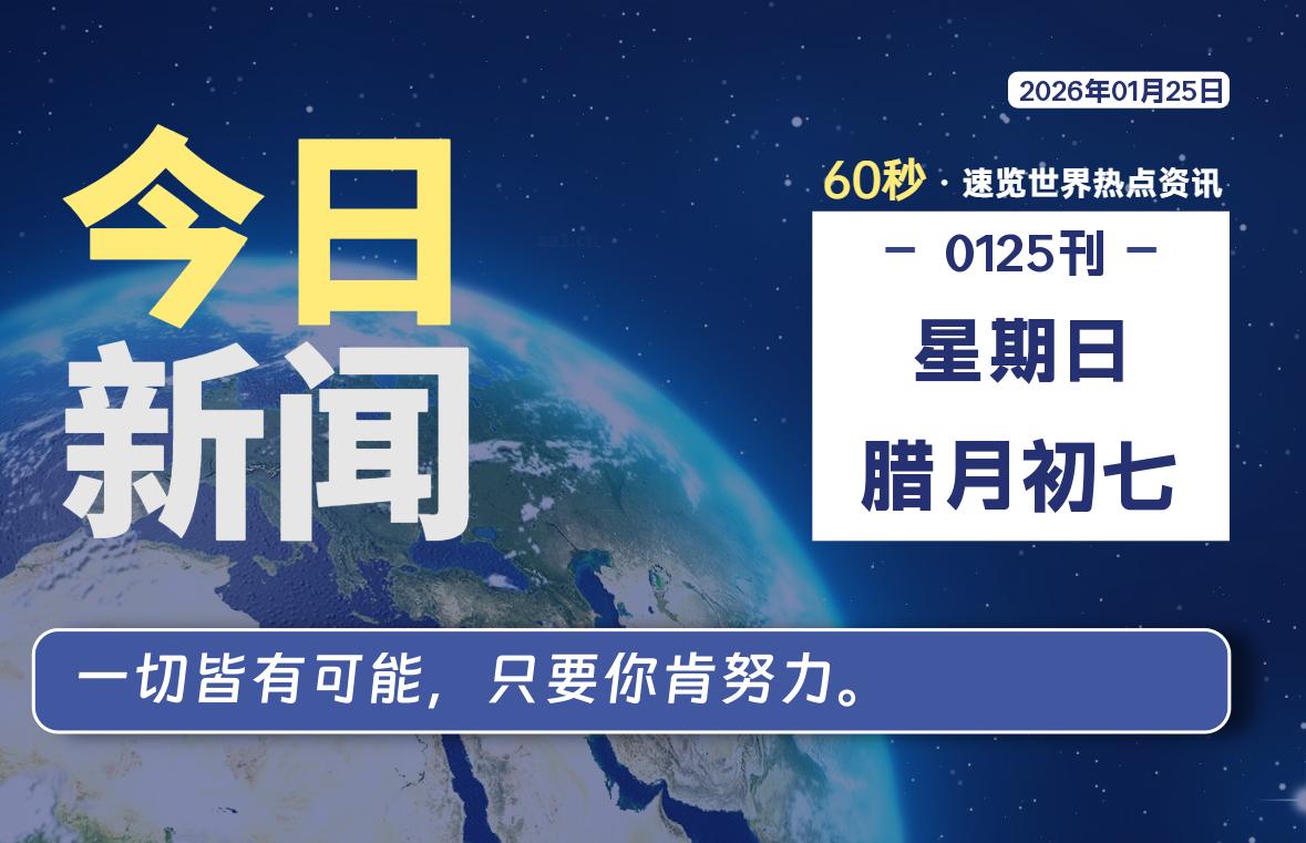 01月25日，星期日, 每天60秒读懂全世界！-家书速递|在线寄信|网上寄信|寄信软件|监狱寄信|看守所寄信